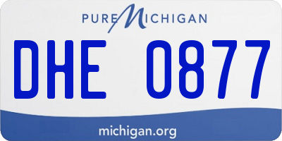 MI license plate DHE0877