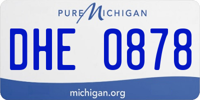 MI license plate DHE0878