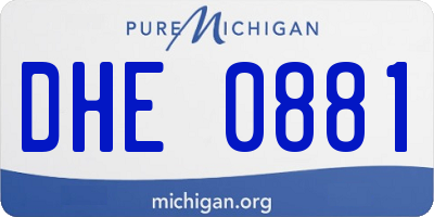MI license plate DHE0881