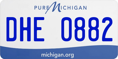 MI license plate DHE0882