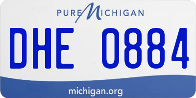 MI license plate DHE0884