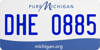 MI license plate DHE0885