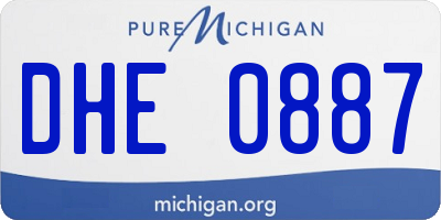 MI license plate DHE0887