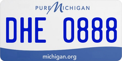 MI license plate DHE0888