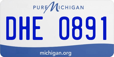MI license plate DHE0891