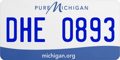 MI license plate DHE0893