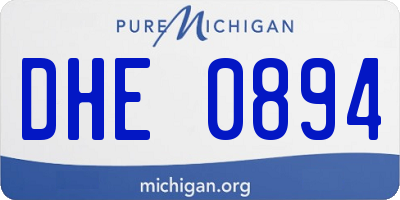 MI license plate DHE0894