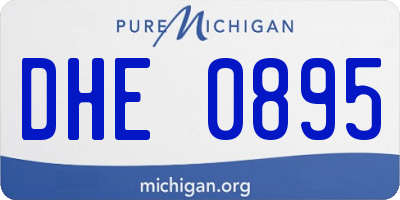 MI license plate DHE0895