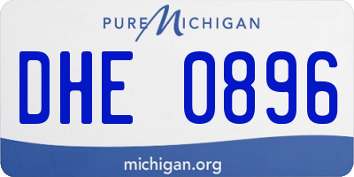 MI license plate DHE0896