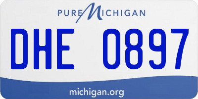 MI license plate DHE0897