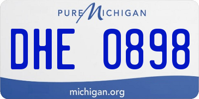 MI license plate DHE0898