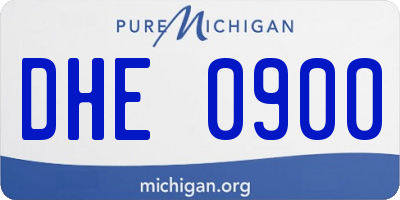 MI license plate DHE0900