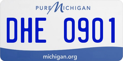 MI license plate DHE0901