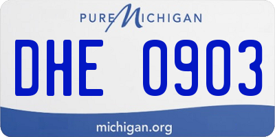 MI license plate DHE0903