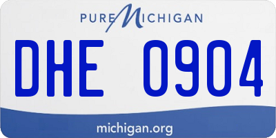 MI license plate DHE0904