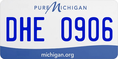 MI license plate DHE0906