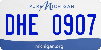 MI license plate DHE0907
