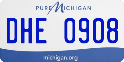 MI license plate DHE0908