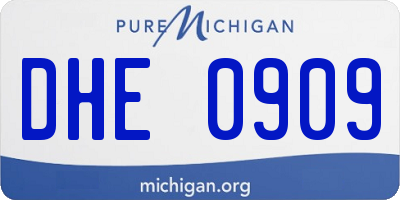 MI license plate DHE0909