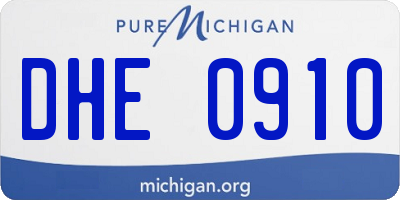 MI license plate DHE0910