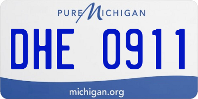MI license plate DHE0911