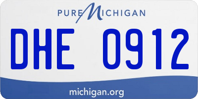 MI license plate DHE0912