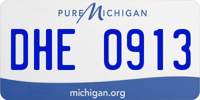 MI license plate DHE0913