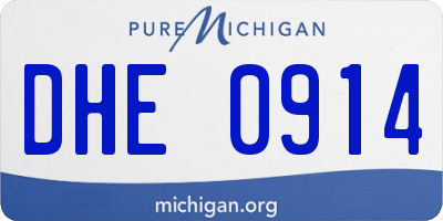 MI license plate DHE0914