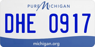 MI license plate DHE0917