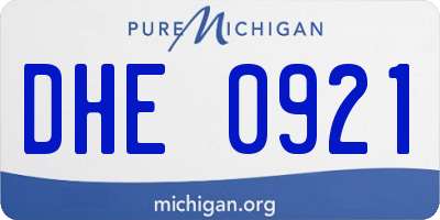 MI license plate DHE0921
