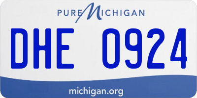 MI license plate DHE0924