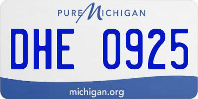 MI license plate DHE0925