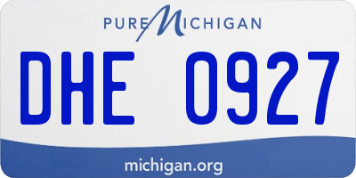 MI license plate DHE0927