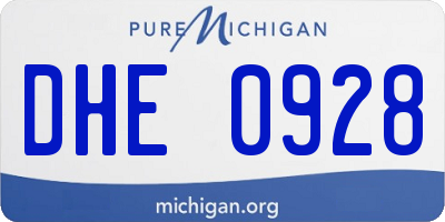 MI license plate DHE0928