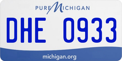 MI license plate DHE0933