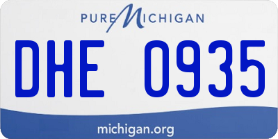MI license plate DHE0935