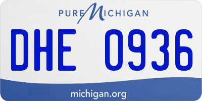 MI license plate DHE0936