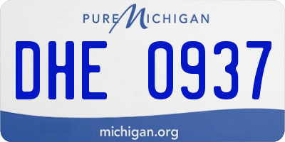 MI license plate DHE0937