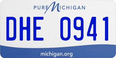 MI license plate DHE0941