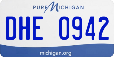 MI license plate DHE0942