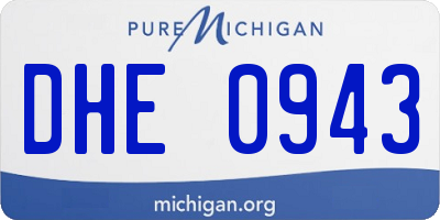 MI license plate DHE0943