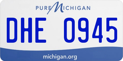 MI license plate DHE0945