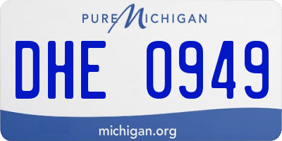 MI license plate DHE0949