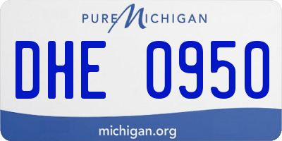 MI license plate DHE0950
