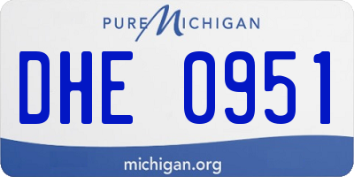 MI license plate DHE0951