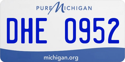 MI license plate DHE0952