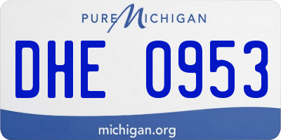 MI license plate DHE0953