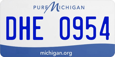 MI license plate DHE0954