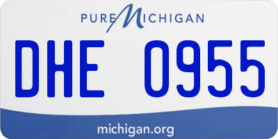 MI license plate DHE0955