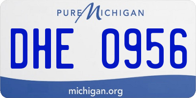 MI license plate DHE0956